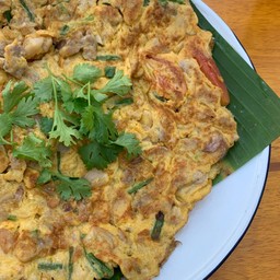 ไข่เจียวหมูสับหอมมะเขือเทศ