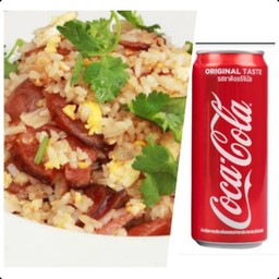 [อร่อยซ่ากับโค้ก]ข้าวผัดกุนเชียง+โค้ก