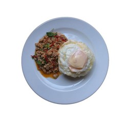 ข้าวผัดกะเพราหมู Stir-fried basil leaves with minced Pork