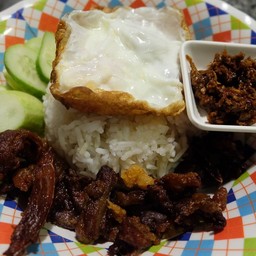 ข้าวเนื้อแดดปลาร้าบอง