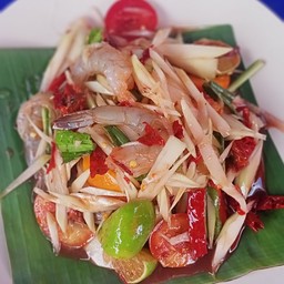 ตำหอยดองกุ้งสด