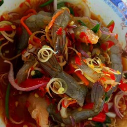 ยําตะไคร้กุ้งสด