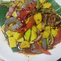 ตำหน่อไม้กุ้งสด