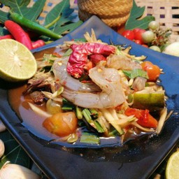 ตำปูปลาร้ากุ้งสด