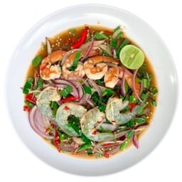ยำกุ้งสดกุ้งสุก