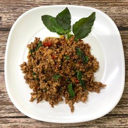 กะเพราหมูสับ (เป็นกับข้าว)