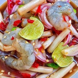 ยำไหลบัวกุ้งสด