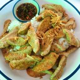 ข้าวหมูยอจิ้มแจ่ว FRIED MOO YO WITH RICE