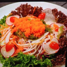 สลัดยำสาหร่ายปูอัดไข่กุ้ง