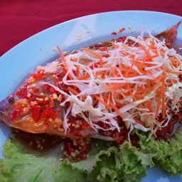 ปลาทับทิมนึ่งมะนาว