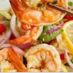 กุ้งนึ่งมะนาว柠檬虾