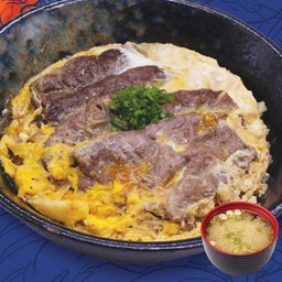 ข้าวหน้าเนื้อพรีเมี่ยมราดไข่ตุ๋น