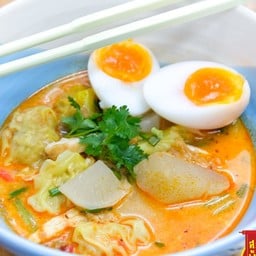 เกี๊ยวหมู+ไข่ต้ม (ต้มยำ)