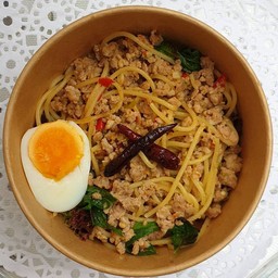 สปาเกตตี้กะเพราอกไก่คลีน