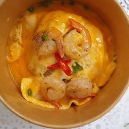ข้าวสามสีไข่ข้นกุ้ง