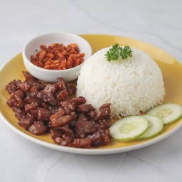 ข้าวหมูแดดเดียวทอด