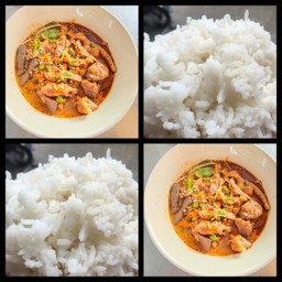 เกาเหลาไก่ ยำพริกสด+ข้าวสวย