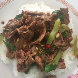กับข้าว ( ผัดกระเพา  ผัดพริกแกง)
