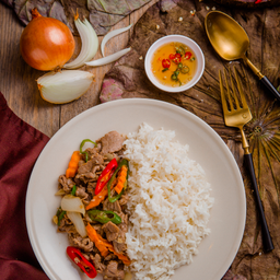 ข้าวผัดพริกสดเนื้อ