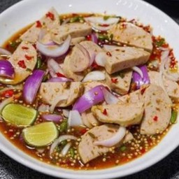 ยำหมูยอน้ำ  (ปลาร้า)