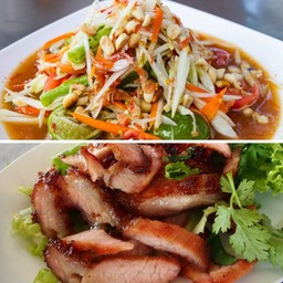 ตำไทย1 ชุด คอหมูย่าง 1ชุด