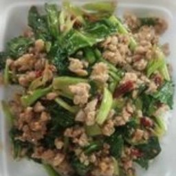 ข้าวคะน้าผัดหมูสับ