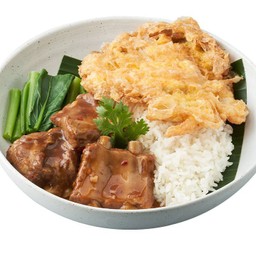 ข้าวซี่โครงหมูอบ+ไข่ฟู