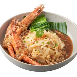 ก๋วยเตี๋ยวผัดมันปู-กุ้งลายเสือ