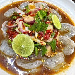 ยำแซ่บกุ้งสดปลาร้า