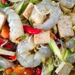 ตำซั่วแตงกุ้งสด