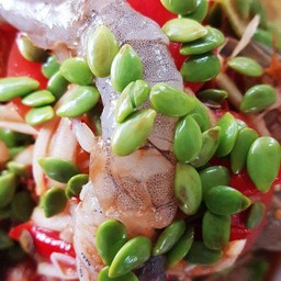 ตำถั่วหอยแครงกุ้งสด