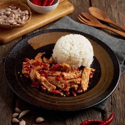 ข้าวราดผัดพริกสดดด