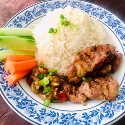 ข้าวมันสันคอหมูย่าง