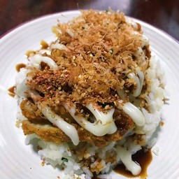 ชุดข้าว+ไก่กรอบราดซอสทาโกะยากิ