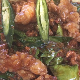 พริกแกงเนื้อราดข้าว