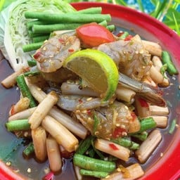 ตำไหลบัวกุ้งสด