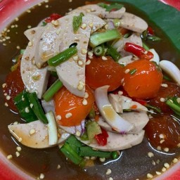 ยำหมูยอ ไข่เเดงเค็ม