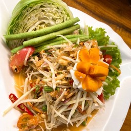 ส้มตำไทย-ไข่เค็ม
