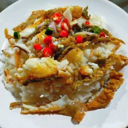 ข้าวหมูทอด🐷ข้าวปลาแกะ🐟