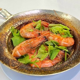 กุ้งอบวุ้นเส้น(กุ้งใหญ่) + น้ำจิ้มซีฟู๊ดและซอสชิโช่
