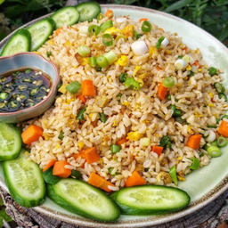 ข้าวผัดไข่ใส่ผักไซต์จัมโบ้