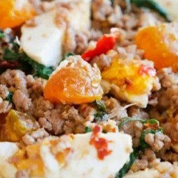 ข้าวราดกระเพราหมูสับ+ไข่เค็ม