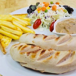 25.สเต็กไส้กรอกหมูบราสเวิร์ส Bratwurst Sausage