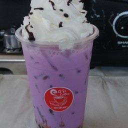 เผือกหอมนมสดเย็น+วิปครีม