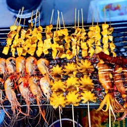 หมึกกุ้งทะเลเผาเขาตาโล