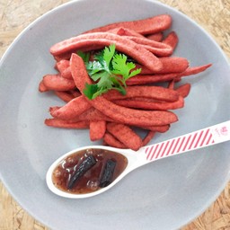 ฮอทดอกแดงทอดสติก1ชุด