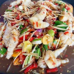 ตำเกาเหลาขาไก่ใส่เส้นมะละกอยั่วๆ