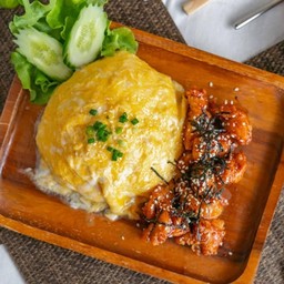 ข้าวไข่ข้นลาวาไก่เกาหลี