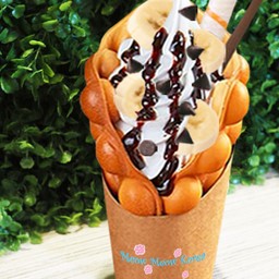 วาฟเฟิลไอศครีม ชอคโกแลตกล้วย Hong Kong Icecream Waffle Chocolate Banana 1010
