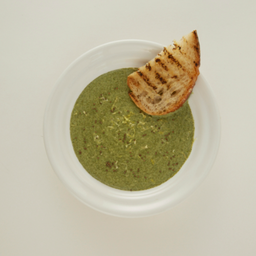 ซุปครีมผักโขมงาขี้ม่อนคั่ว